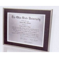 Satin German Silver Certificate Frame w/ Brushed Sides & Double Matboard